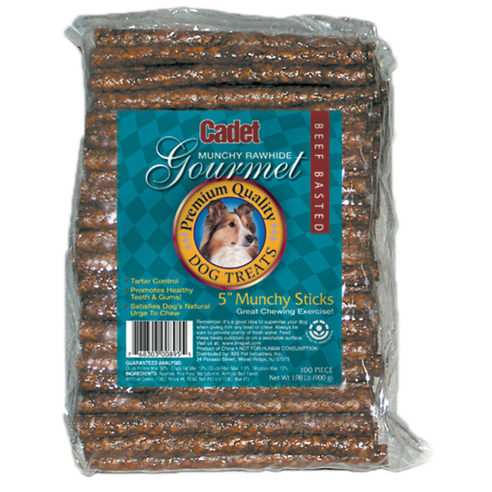 Rawhide Munchy Sticks Beef Basted - 5 inches - 100 pack - C00895