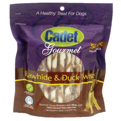 Premium Gourmet Rawhide and Duck Twists Treats - 50 pack - C07222