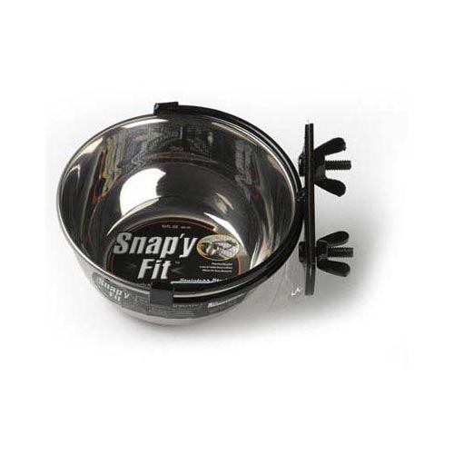 Stainless Steel Snap'y Fit Water and Feed Bowl