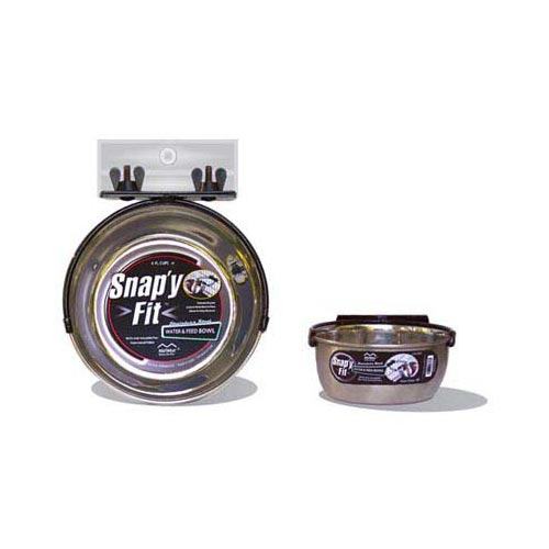 Stainless Steel Snap'y Fit Water and Feed Bowl