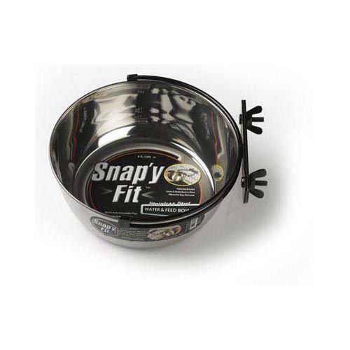 Stainless Steel Snap'y Fit Water and Feed Bowl