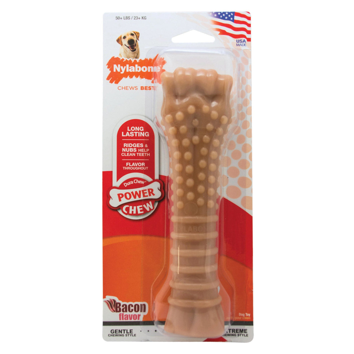 Power Chew Textured Bacon Chew Toy - NB105P