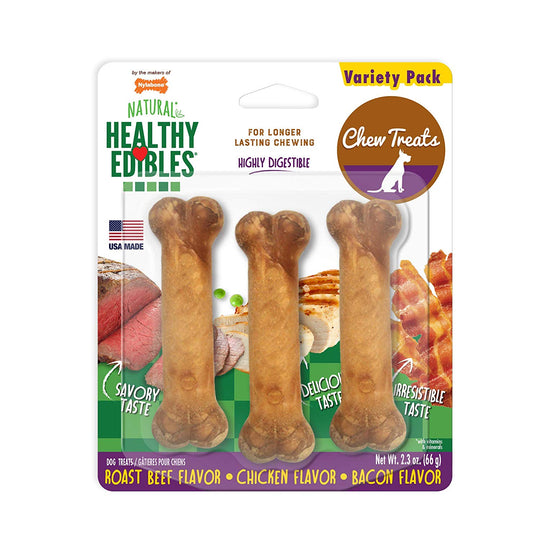 Healthy Edibles Longer Lasting Roast Beef, Chicken and Bacon Treats