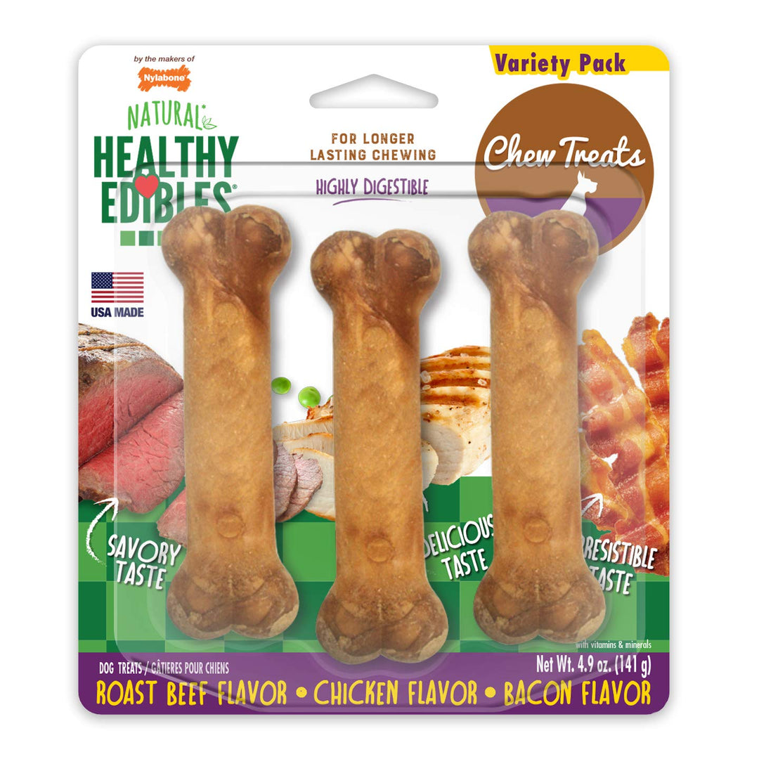 Healthy Edibles Longer Lasting Roast Beef, Chicken and Bacon Treats