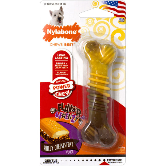 Flavor Frenzy Power Chew Dog Toy Cheesesteak