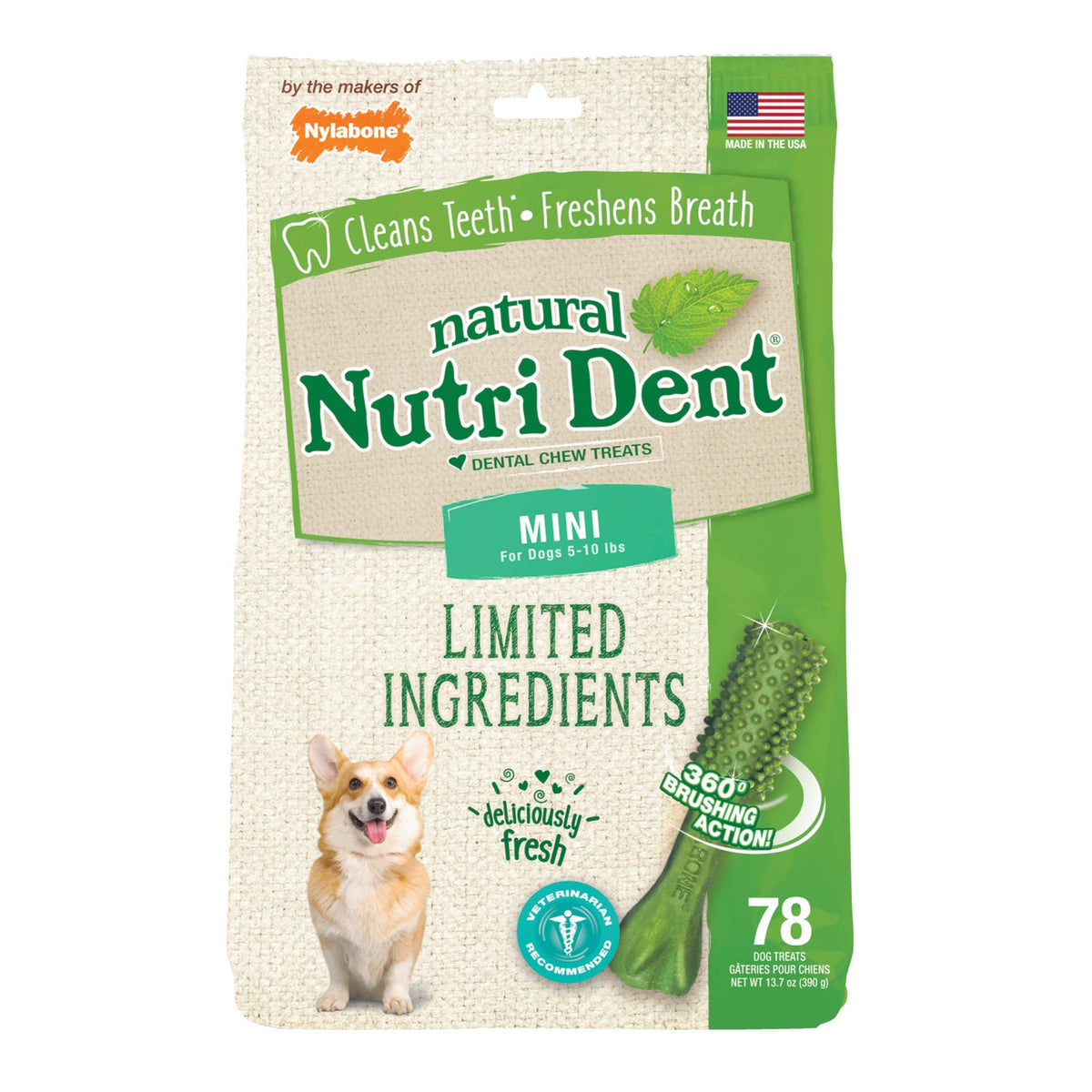 Nutri Dent Limited Ingredient Dental Chews Fresh Breath Mini