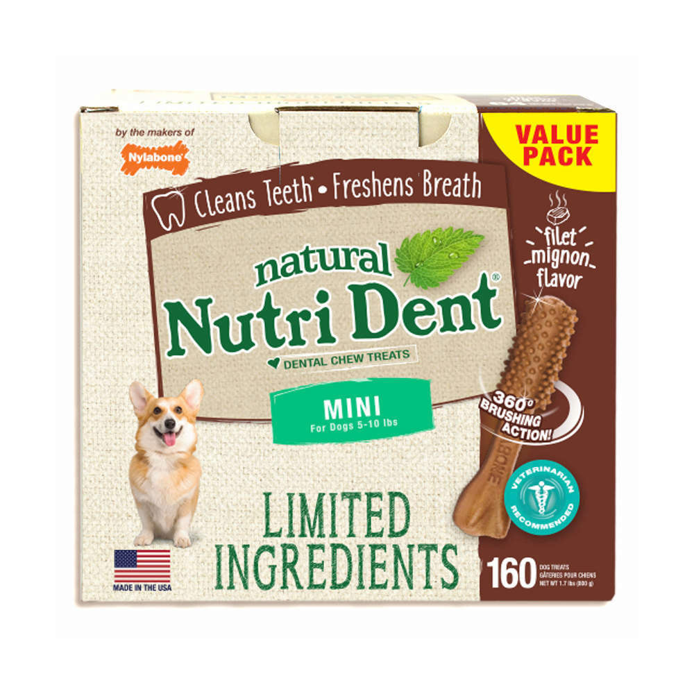 Nutri Dent Limited Ingredient Dental Chews Filet Mignon Mini 160 count - NTD660T160P