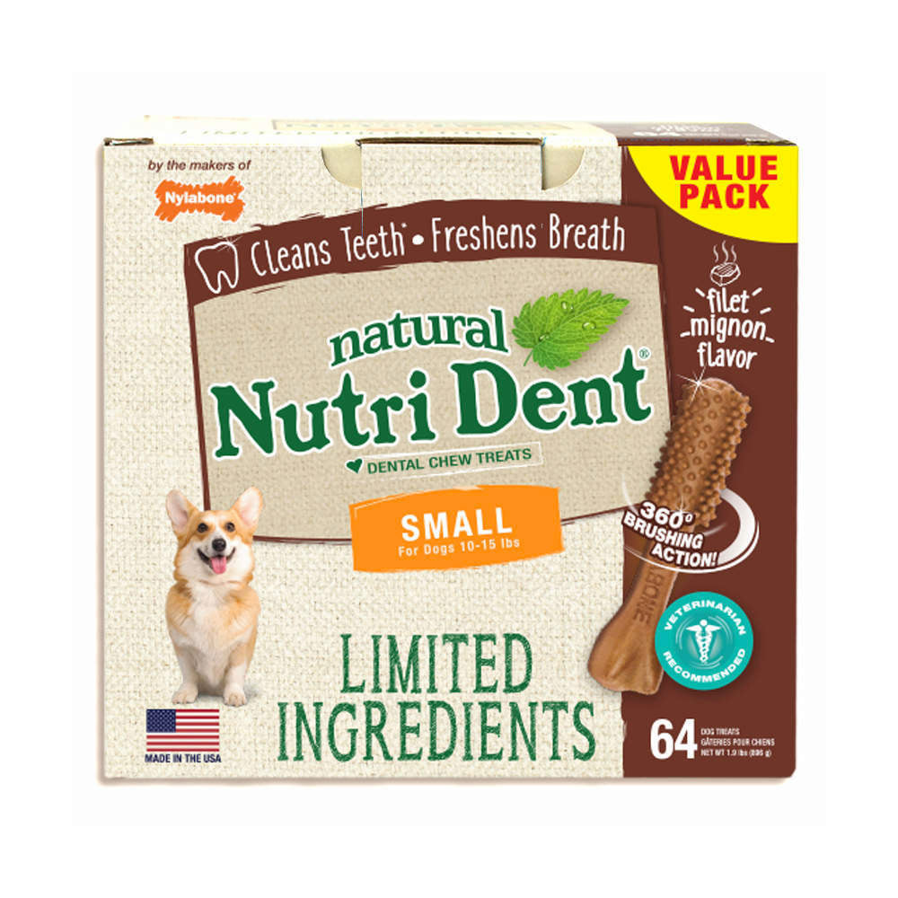 Nutri Dent Limited Ingredient Dental Chews Filet Mignon Small 64 count - NTD661T64P