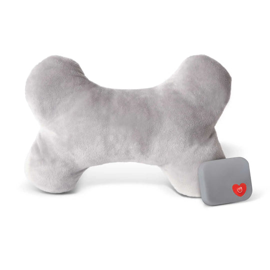 K&H Pet Products Mother’s Heartbeat Plush Dog Bone Pillow-Gray