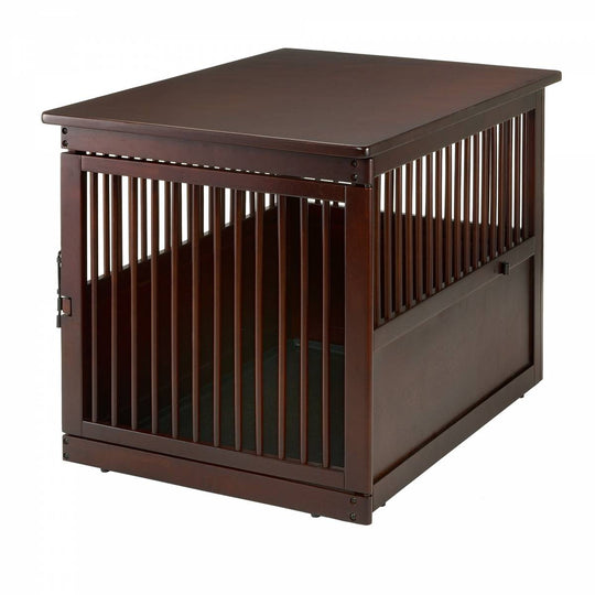 Richell Wooden End Table Dog Crate Large Dark Brown 41.5in x 29.9in x 29.5in