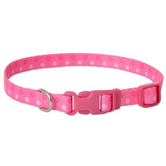 Coastal Pet Attire Styles Polka Dot Pink Adjustable Dog Collar